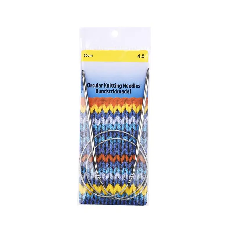 Stainless Steel Circular Knitting and Crochet Needles - 80cm, 2.0-10mm | Premium DIY Weaving Craft Tools
