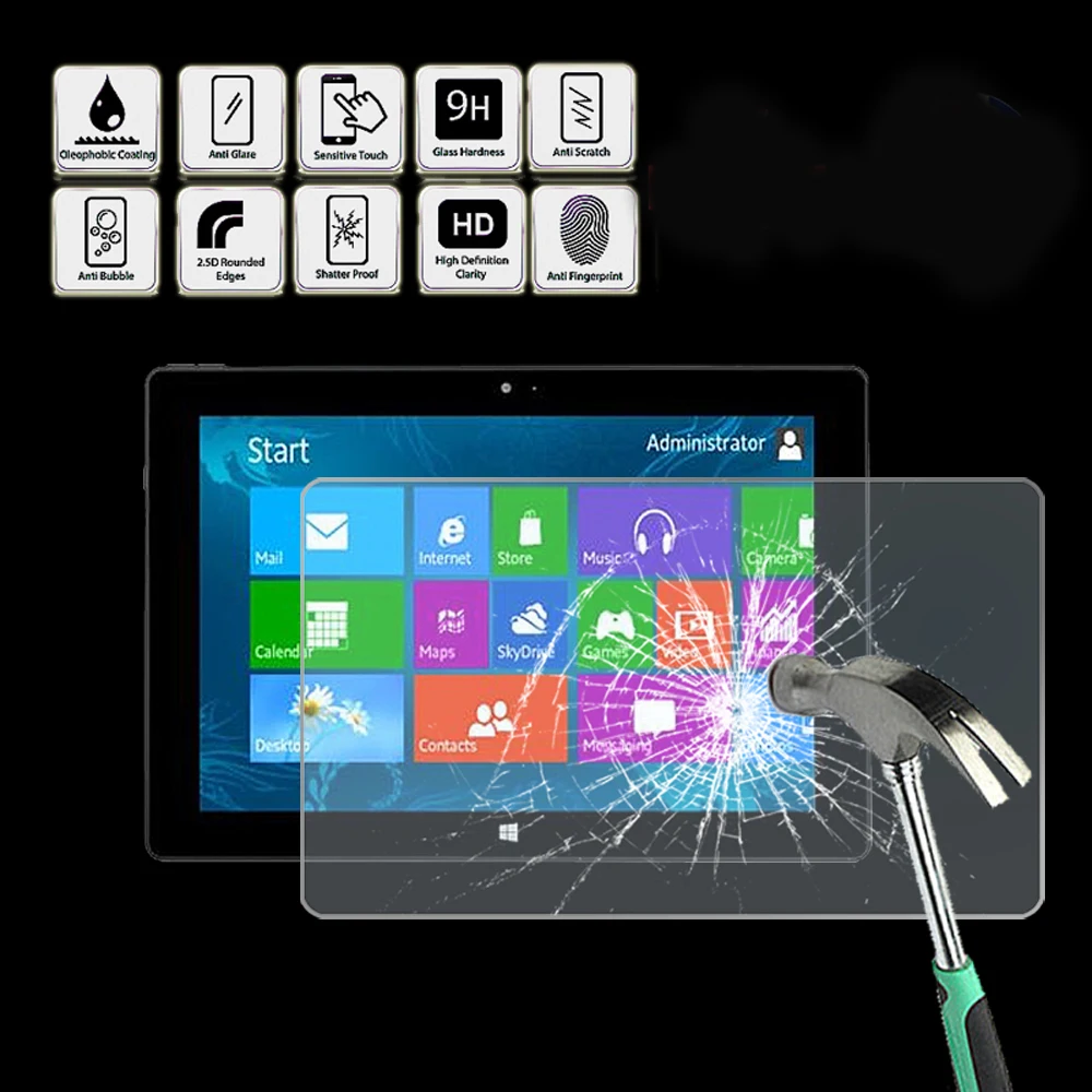 

For TESCO Windows Connect 10 - Tablet Tempered Glass Screen Protector Cover Anti Fingerprint Screen Film Protector Guard Cover