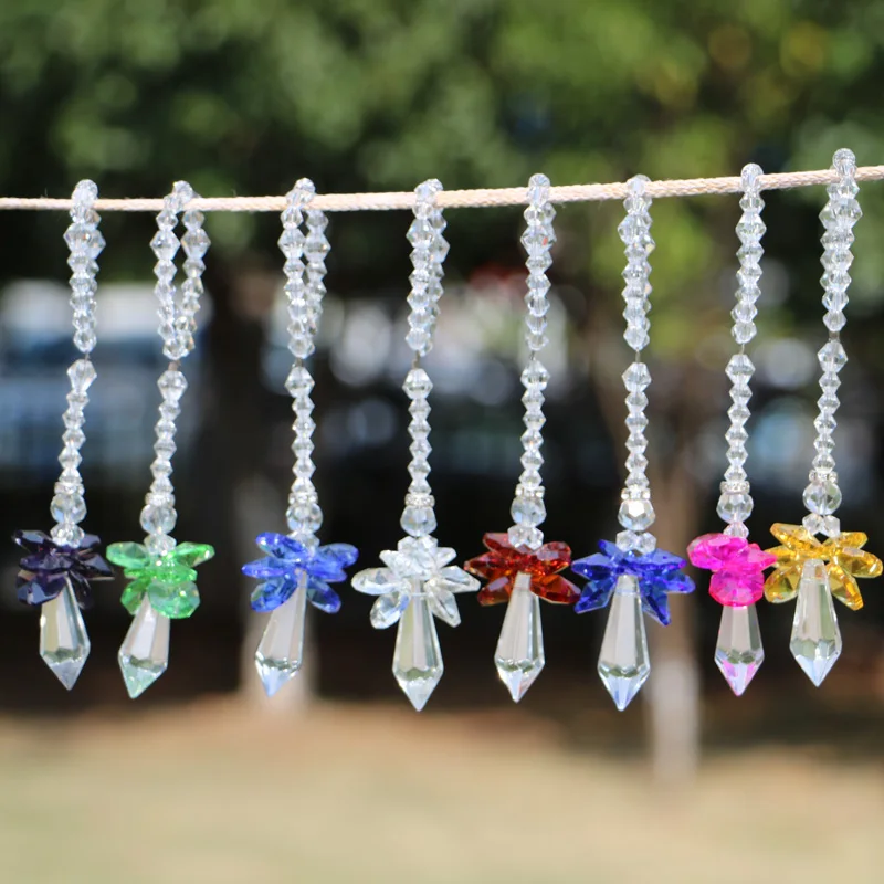 1 шт. Хрустальный висячий Ангел Suncatcher орнамент Радуга производитель люстра Защита от солнца Ловцы окна Рождественский Декор подарок