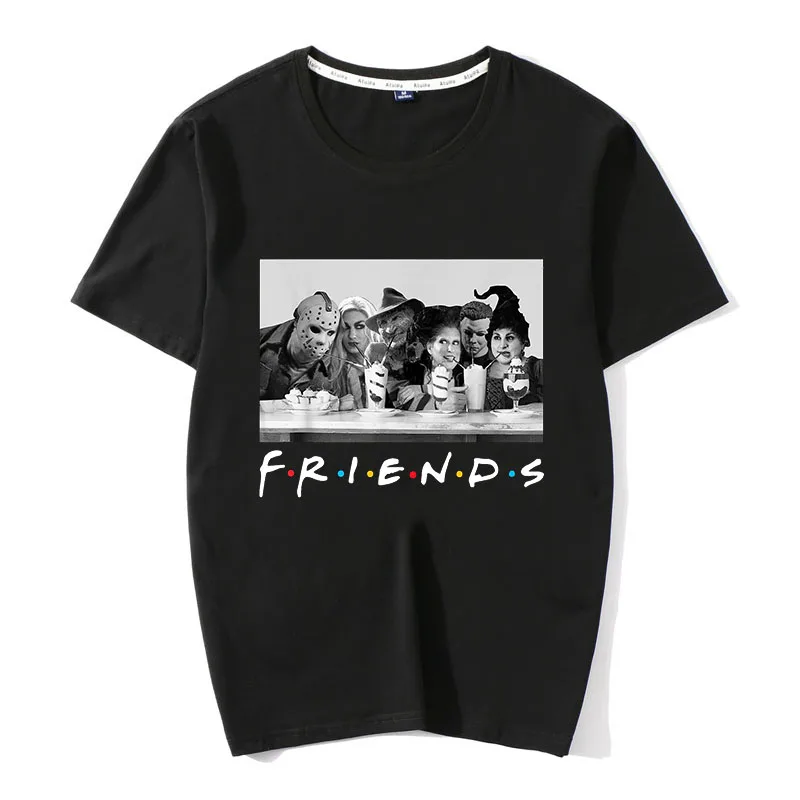 

Horror Friends Pennywise Michael Myers Jason Voorhees Halloween Men T-Shirt Cotton matching T-shirt