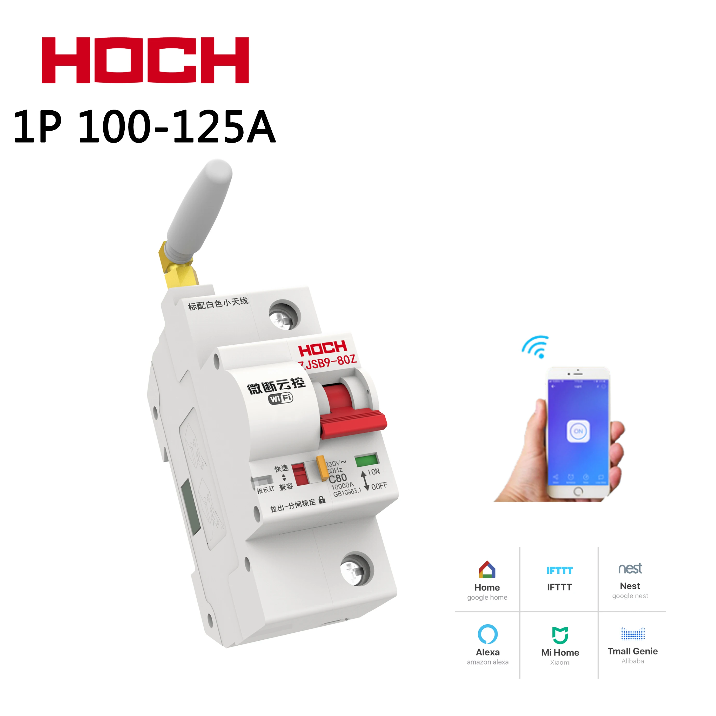 

HOCH WIFI Circuit Breaker FACTORY 1P Ewelink Tuya Remote Control timer SMART HOME intelligent Automatic Wireless antenna Switch