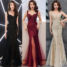 Luxury Celebrity Women Maxi long evening Dress Sexy Sequin mesh Straghetti Strap Backless Floor Length Party Dress Vestidos Gown