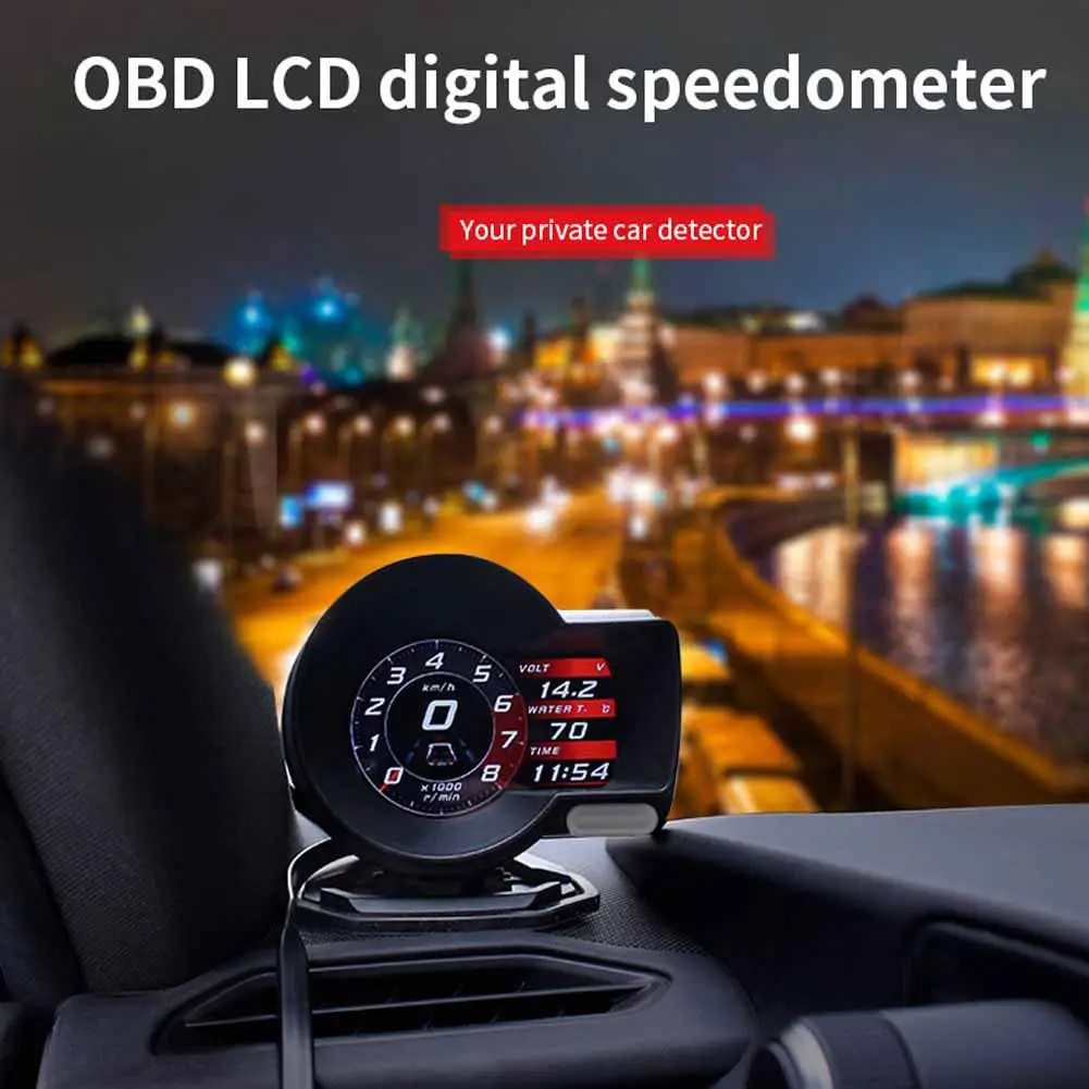 

HUD Head-up Display OBD2 LCD Digital speedometer Safe Driving Computer Clearance Fault Code Scan Fault car robot smart hud