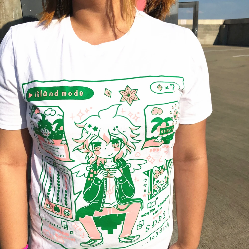Women Cute Japanese Anime Shirt Danganronpa Nagito Komaeda Graphic Tee Danganronpa Video Game Inspired Tee Plus Size Women Tops