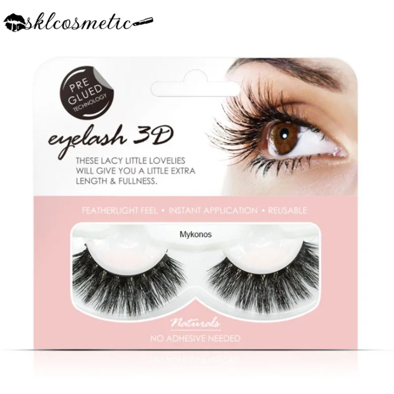 

3D Mink Eyelashes Extension Reusable Self-adhesive False Eyelashes Natural Curly Thick No Glue Fake Eyelashes for Makeup Tools