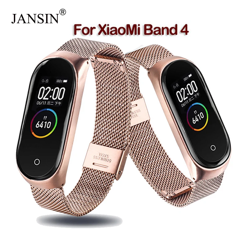 Mi band 4 металлический ремешок из нержавеющей стали для Xiaomi Band Ремешок Браслет miband