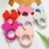 1pcs Silicone Teether Cartoon Mouse Head Animal Food Grade DIY Baby Teething Teether Toy Accessories Ring 2