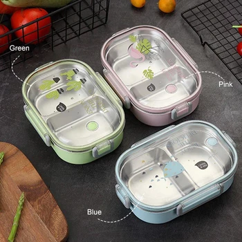 

Portable Japanese 304 Stainless Steel Lunch Box with Compartments Tableware Bento Box 2019 Lunch Box for Kids Microwavable