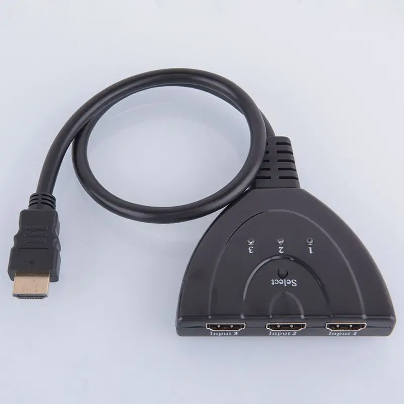 HDMI Switch/Switcher 3 Port 3x1 v1.4 Pigtail intelligent Auto with one Fixed HDMI Cable support 1080p 4k x 2k