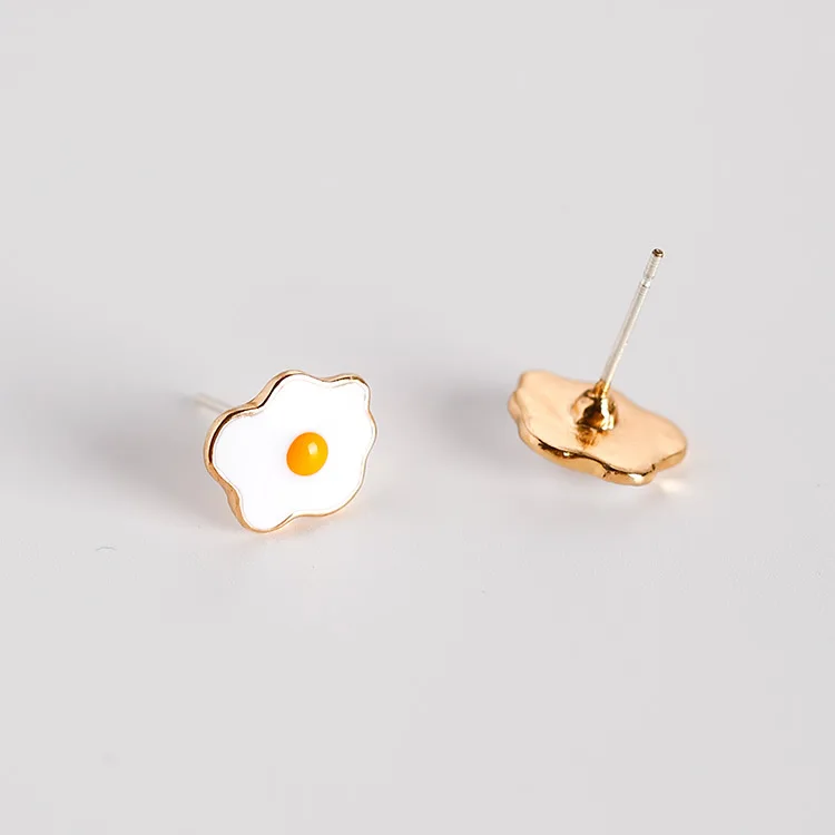 HUANZHI, модные эмалированные Серьги для яиц для омлета, индивидуальные милые трендовые дизайнерские Висячие серьги для женщин и девушек, вечерние ювелирные изделия для путешествий