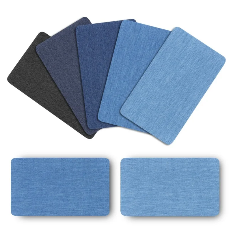 5pcs iron on patches for clothing Rectangular Elliptical  backpacks  Jeans Elbow Knee iron fabric sticker Decorative Appliques (2)