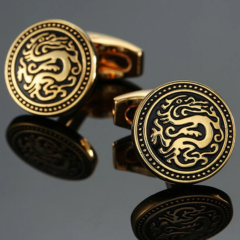 Как с китайским драконом запонки Новые Модные высокосортное ювелирное изделие
