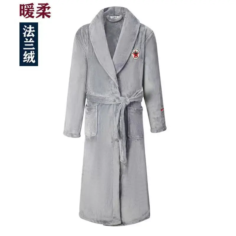 

49072504Winter flannel lovers' nightgown, pajamas can be worn outside coral velvet bathrobe