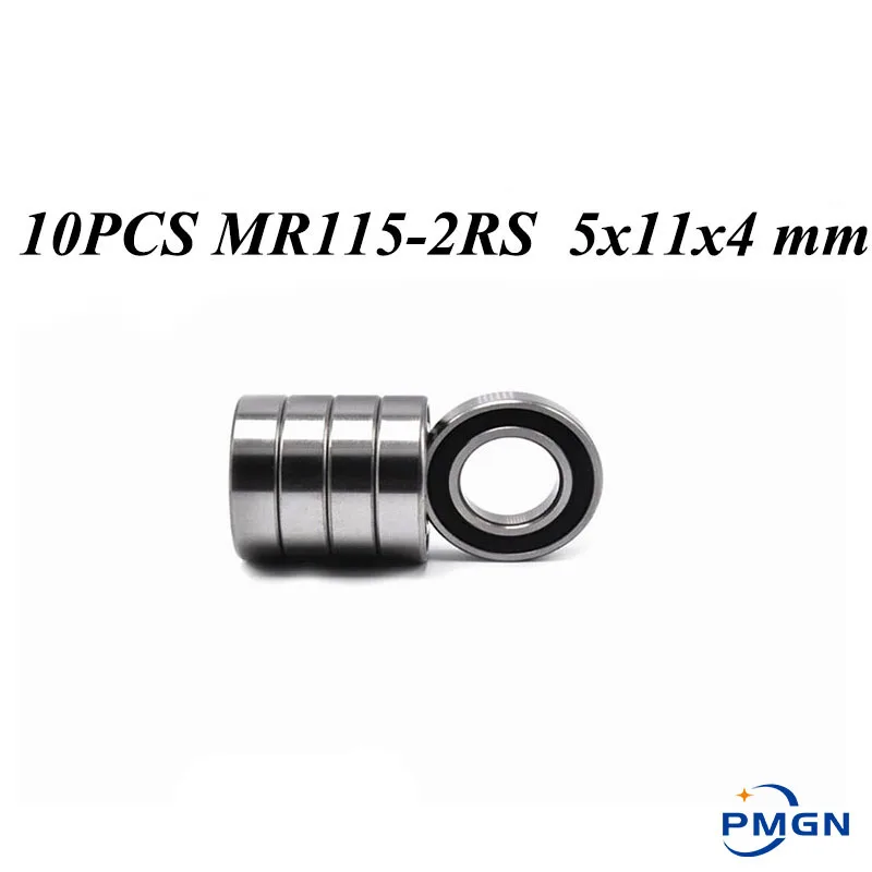 60 PCS MR115-2RS 5x11x4 mm Rubber Sealed Ball Bearing Bearings BLACK MR115RS 