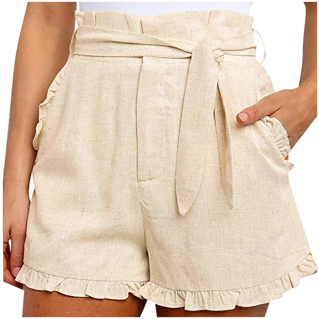 high waist ruffle shorts