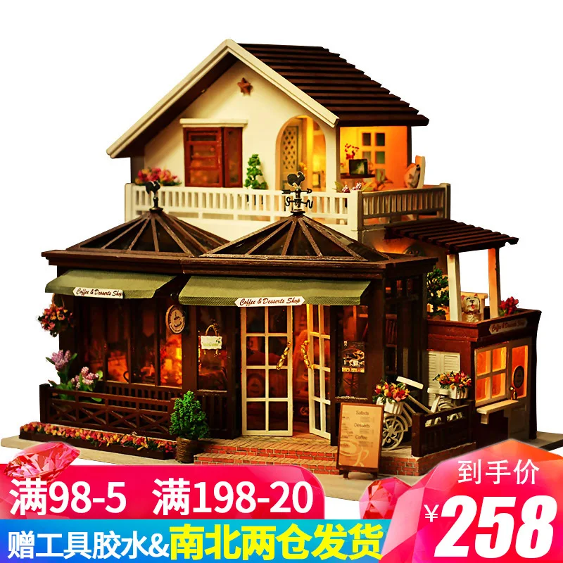 

Well All Celebrity Style DIY Creative Large Villa Cafe Hand-made Cabin House Model Birthday Gift