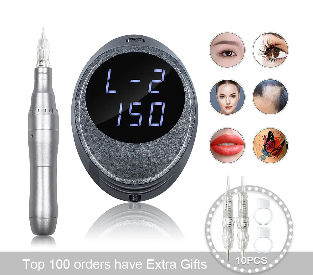 

Biomaser Permanent Makeup Pen Tatoo Machine Kit Christmas Gift Dermografo Tattoo Rotary Gun Eyebrow Lips Linder/Shader Supplies