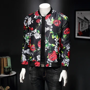 

Mens Pattern Jacket 2020 Spring Fashion Print Male Jacket Classic Designer Bomber Jackets Men Party Club Outfit Men Oversize 5xl