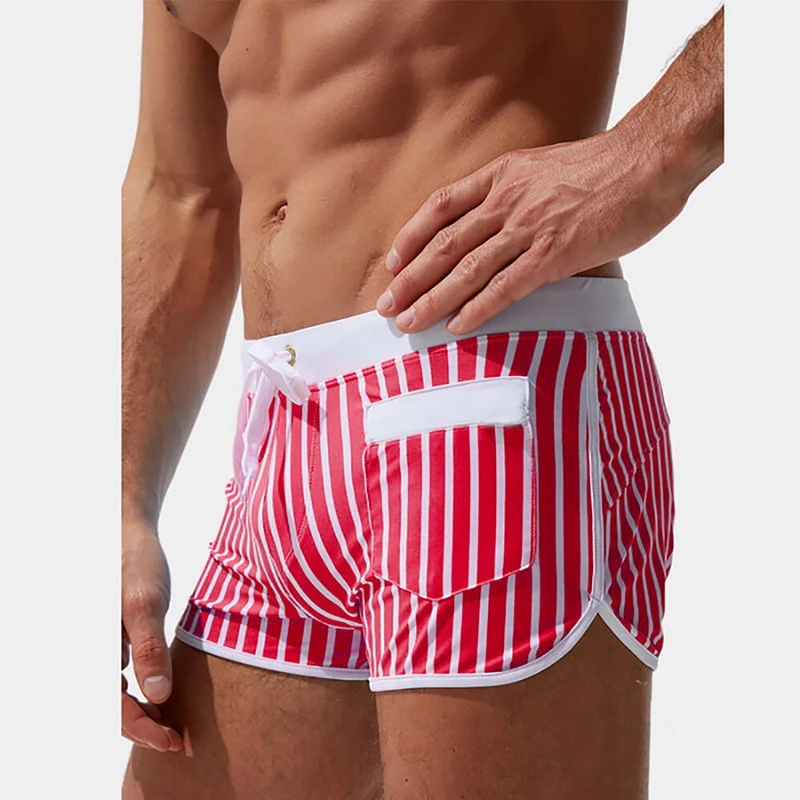 Bañador Sexy para de playa, pantalones cortos para correr, de hombre| - AliExpress