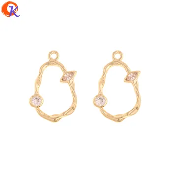 

Cordial Design 30Pcs 14*21MM Jewelry Accessories/Hand Made/Genuine Gold Plating/Drop Shape/CZ Charms/DIY Making/Earring Findings