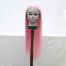 Websterwigs Длинные розовые шелковистые прямые парики термостойкие волокна волос половина руки завязанные Синтетические Кружева передние парики для женщин Косплей