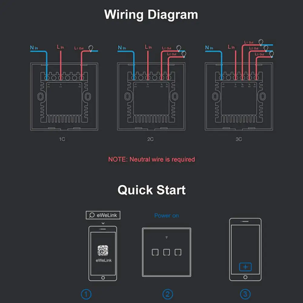 Интеллектуальный выключатель света Sonoff TX T3 UK Smart Wifi RF 433/APP/Touch Управление настенный светильник Переключатель 1/2/3 настенный сенсорный переключатель умный дом пульт дистанционного управления