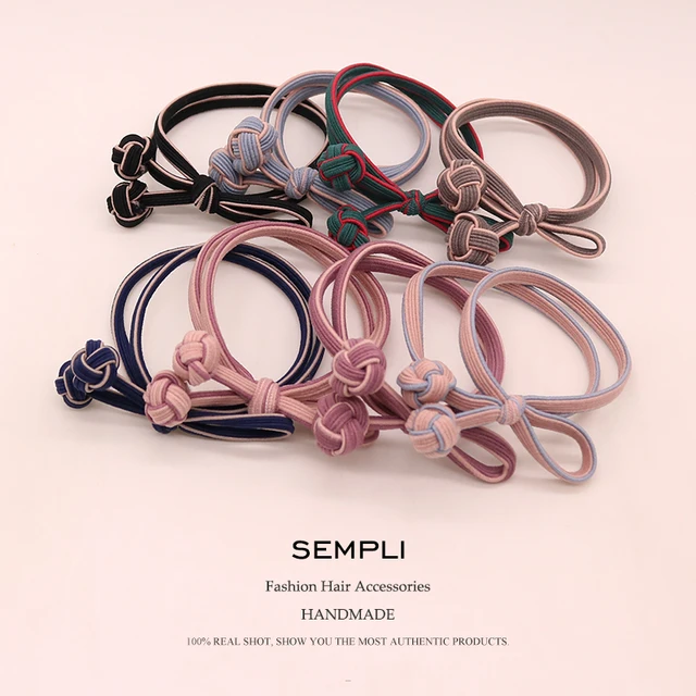 Sempli High Quality Elastic Band Tight Durable Gums for Woman Girls Strong Sweet Hair Bands Christmas Rubber Bands Accessories 8 Pcs Random Color