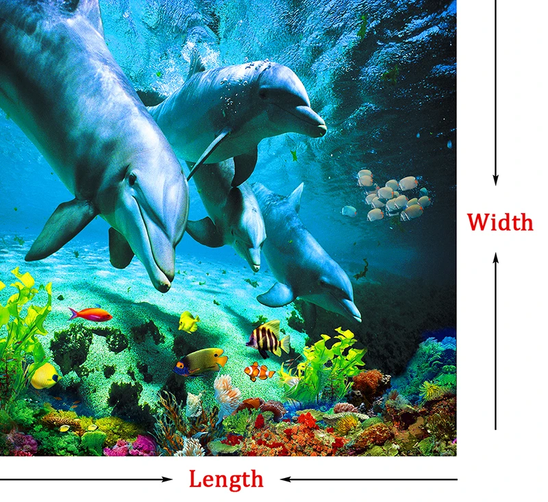 Adesivo de piso 3d personalizado estilo oceano,