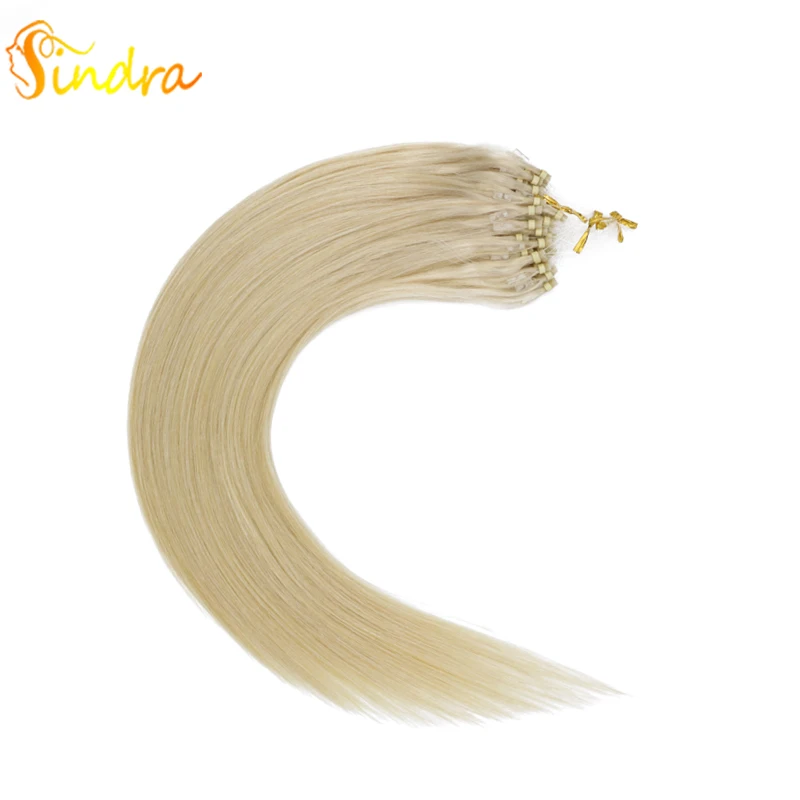 Sindra прямые петли Micro Ring Hair 100% человеческие link Remy наращивание волос 14 " 24" 50g