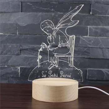 

3D Acrylic LED Night Lights Heart Little Prince USB Desktop Lamparas GY418 Colorful Bedside Light For Home Decor Novelty Gifts