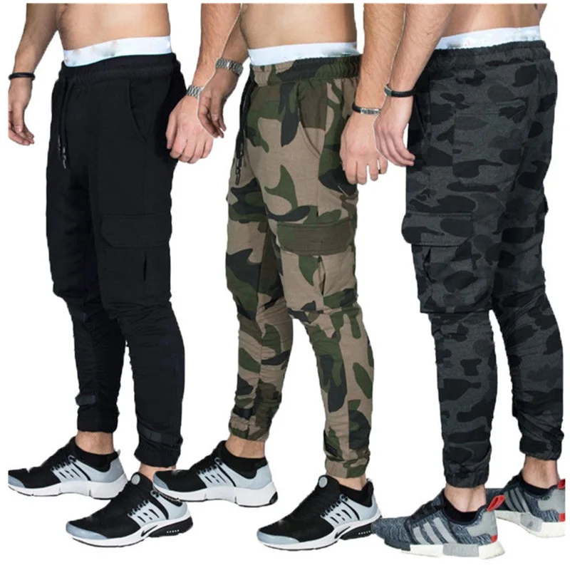 

2018 Hot Selling Europe And America Men Velcro Casual Athletic Pants Sweat Absorbing Breathable Slim Fit Drawstring Top Skinny