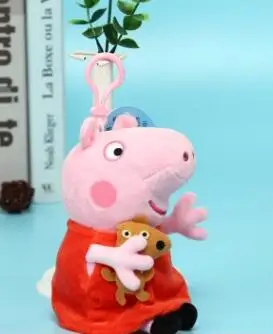 Подлинная Свинка Пеппа плюшевая фигурка кукла брелок 13 см Свинка Пеппа Peluche Джордж друзья дедушка бабушка рождественские подарки игрушки для детей - Цвет: F