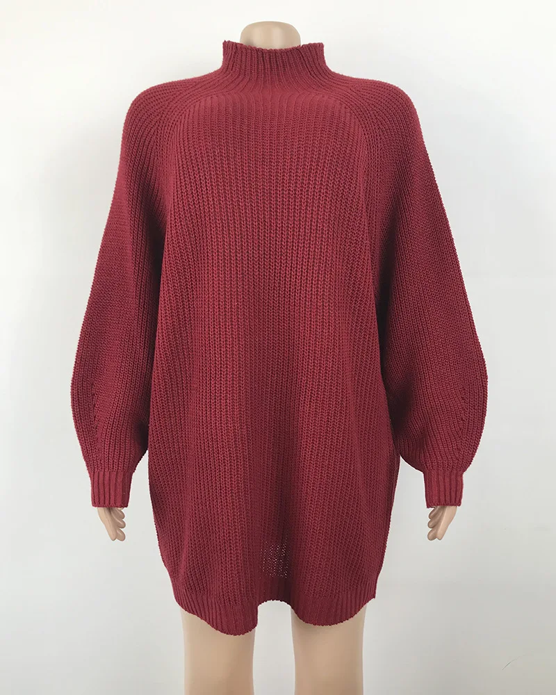 de comprimento gola alta pullovers camisola de
