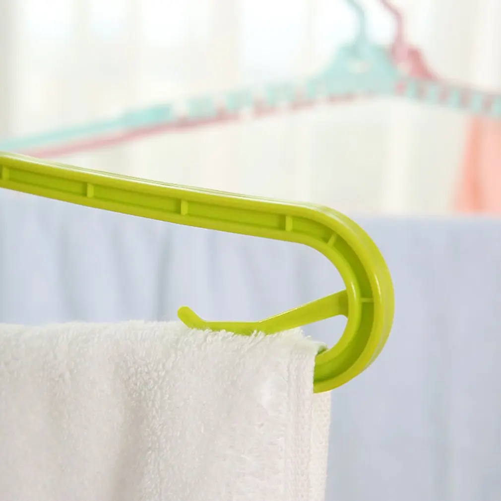 Dual-use Multifunctional Plastic Blanket Hanger Lengthen Retractable Towel Drying Rack Seamless Folding Clothes Hanger