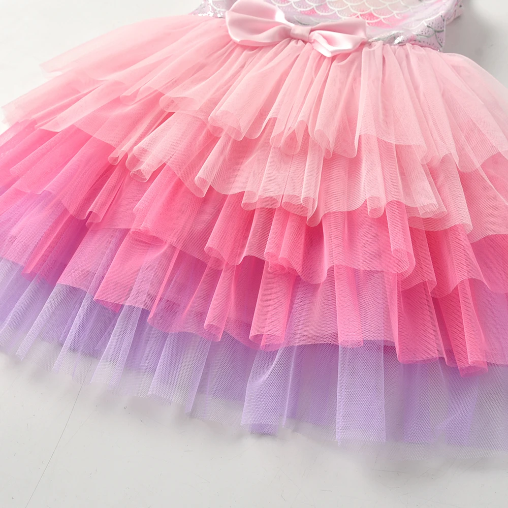 VIKITA Lace Layered Dress for Girls Toddlers Princess Party Prom Dresses Kids Tutu Dress Children Sleeveless Summer Clothes cheongsam