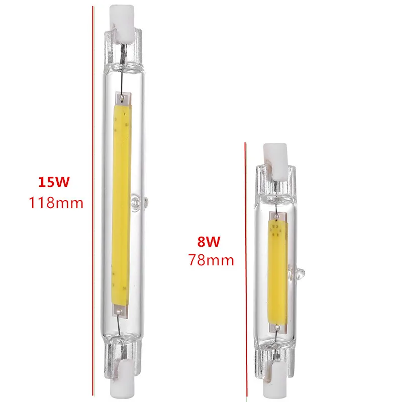 Super-bright-dimmable-R7S-COB-LED-bulb-glass-tube-replacement-halogen-spotlight-78mm-118mm-AC-110V