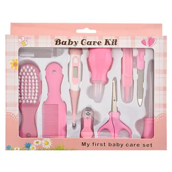 

10Pcs/Set Baby Kids Nail Hair Health Care Thermometer Nose Cleaner Toothbrush Safety Tools Newborn Grooming Brush Kit Baby Care