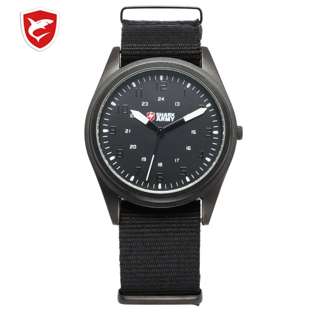 

SHARK ARMY Brand Men Sports Military Watches Ultra Thin Slim Case Quartz Clock Nylon Strap Male Watch relogio masculino /SAW039