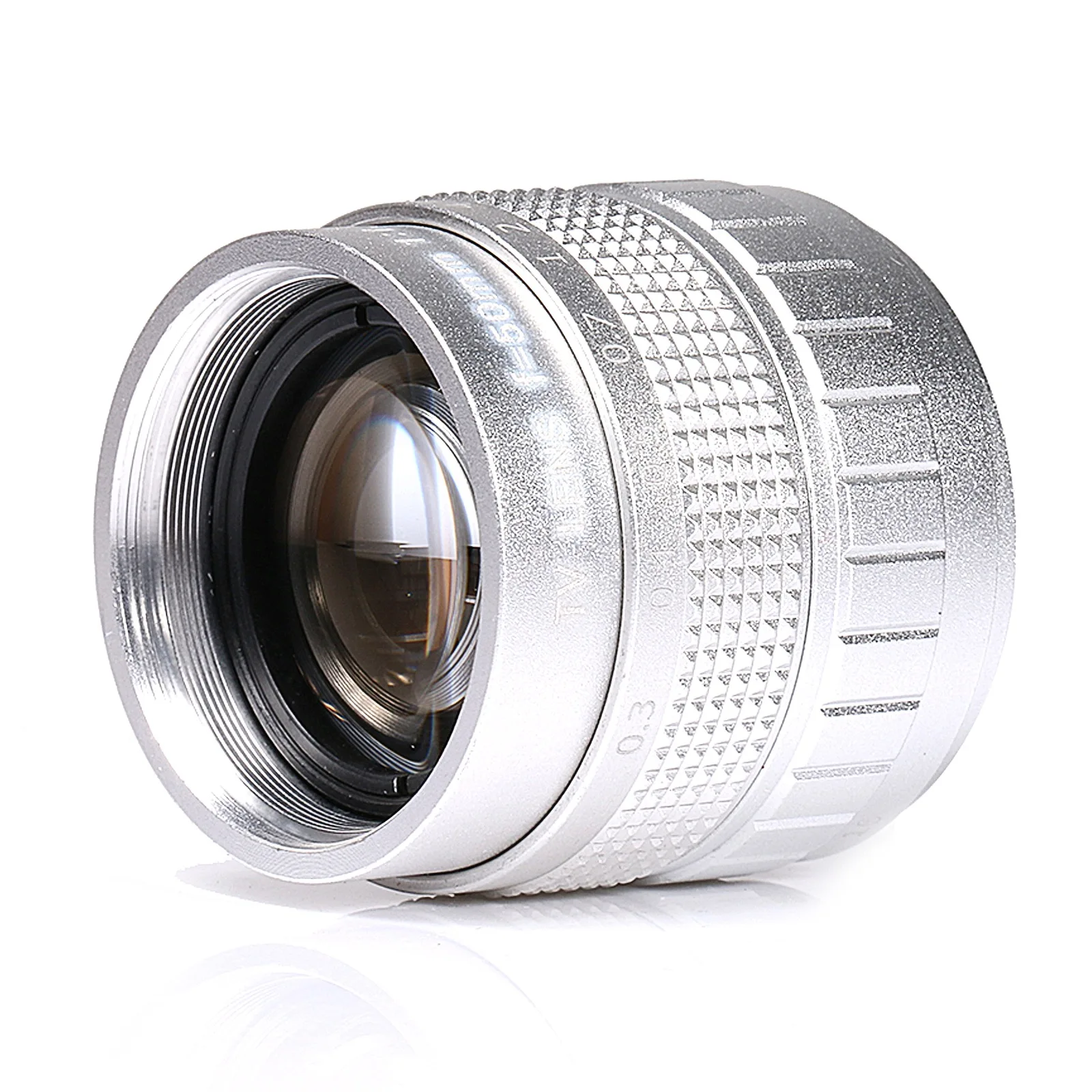 Silver Fujian 50mm f/1.4 APS-C CCTV Lens+adapter ring+2 Macro Ring for NEX FX M4/3 NIKON1 EOSM Mirroless Camera