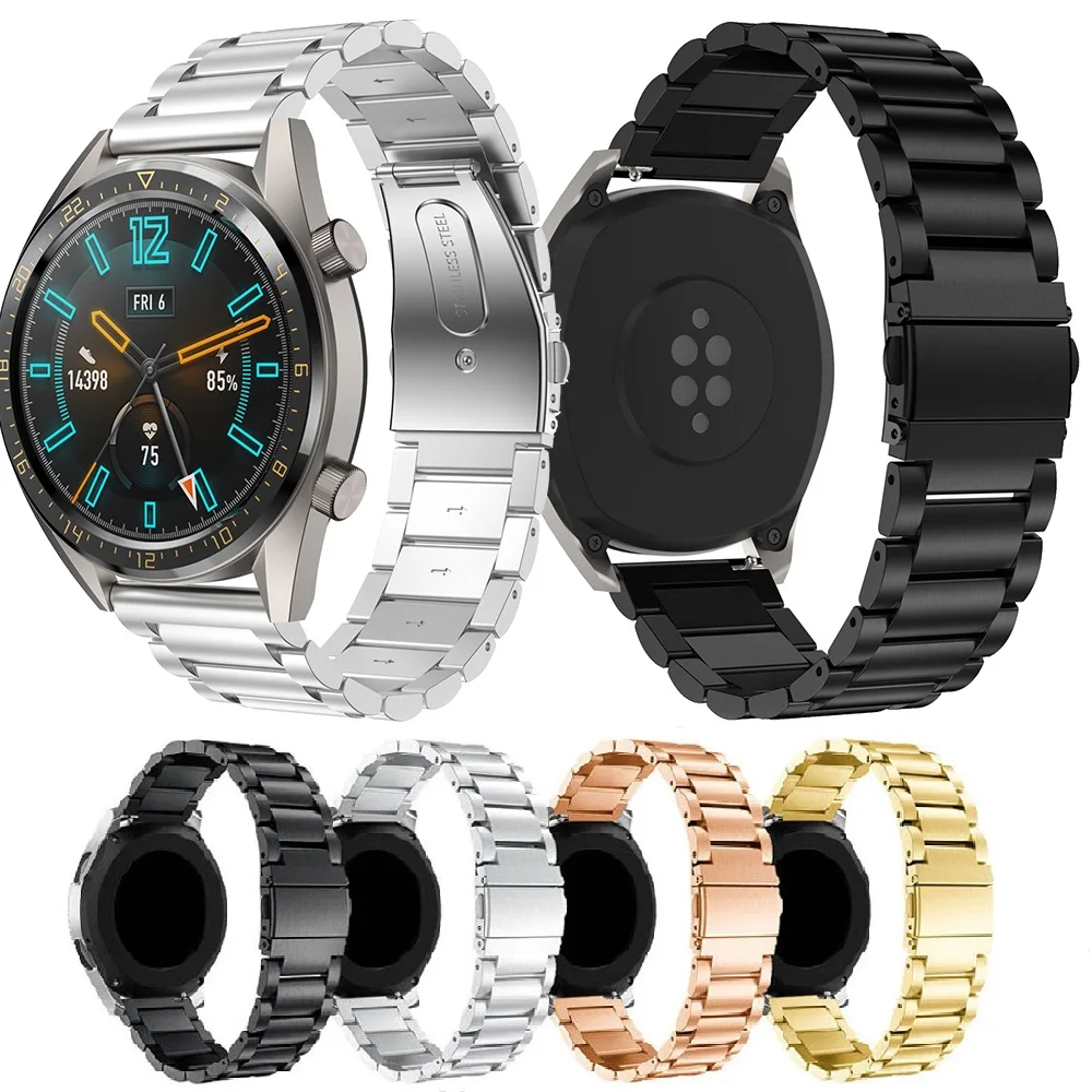 Ремешок из нержавеющей стали для Huawei watch GT band браслет Xiaomi Huami Amazfit Stratos 2 2S 22 мм