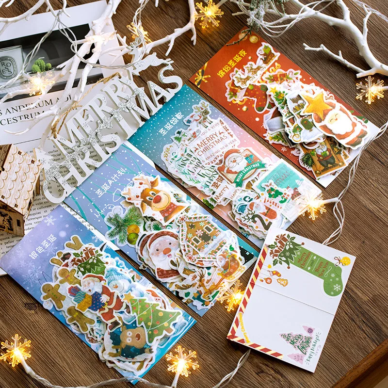 Рождество бумажные наклейки пакет Счастливого Рождества серии DIY Творческий Альбом дневник в стиле скрапбукинг украшения