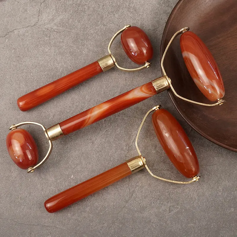 Natural Crystal Agate Jade Roller Face Massager Facial Lifting Slimming Remove Wrinkles Muscle Relaxing Skin Beauty Care Tool | Красота и