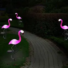 Светильник для газона с фламинго, садовый светильник, ландшафтный светильник, светодиодный вечерние наружные солнечные украшения для дома, водонепроницаемый Садовый цветок для двора