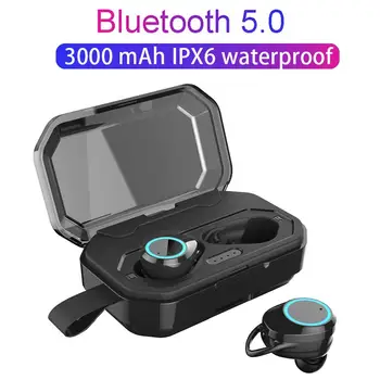 

Bluetooth Earphone headset TWS X6 waterproof Earbud True Wireless Headphones V5.0 3000mAh LED HD Stereo Noise Cancelling