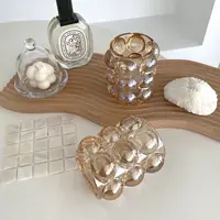 Creative Makeup Brush Holder Decorative Transparent Glass Pen Holder Crystal Nordic Ins Style Desktop Simple Pencil Storage Box 1