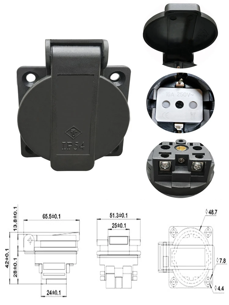 5PCS Eu   IP54  16A 250V AC   Ŀ ̺  4000W 