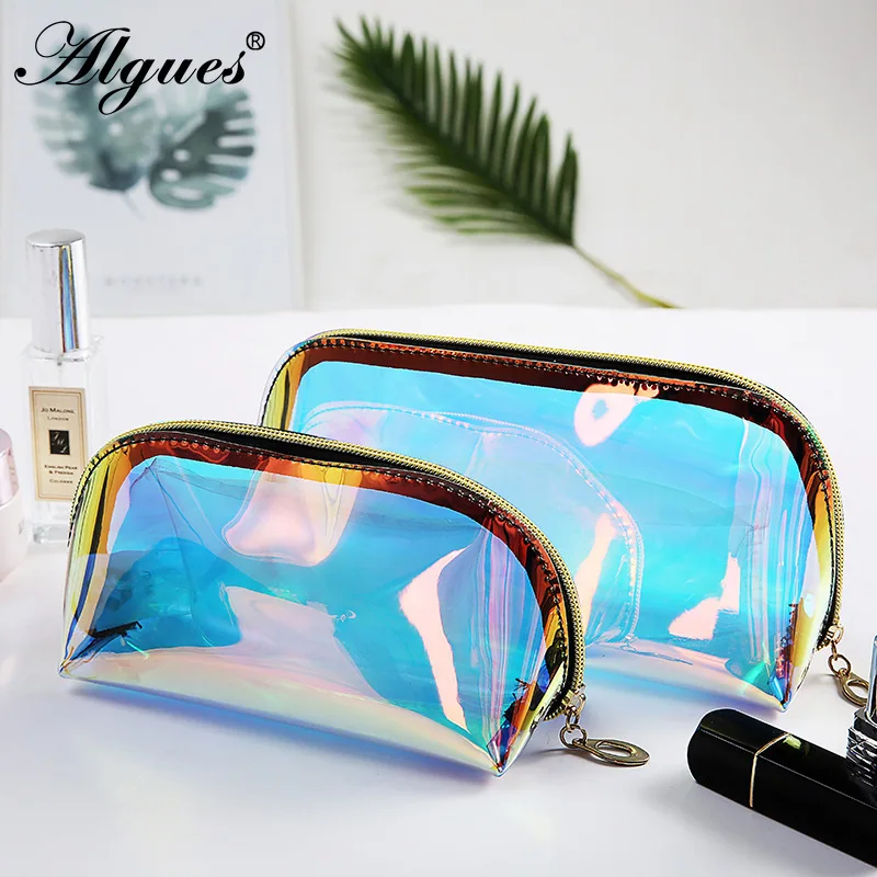 

Hot Sale Laser Deisgn Transparent Travel Bag Female Waterproof Jelly Bag TPU Cosmetic Bag For Female Makeup Bag