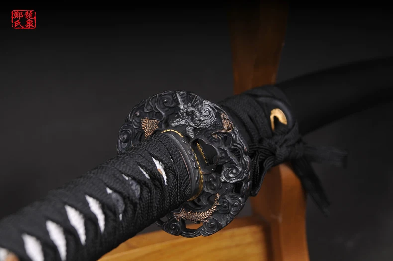 Katana sword 1045 carbon steel blade handmade samurai sharp edge japanese style knife wooden scabbard 41inch