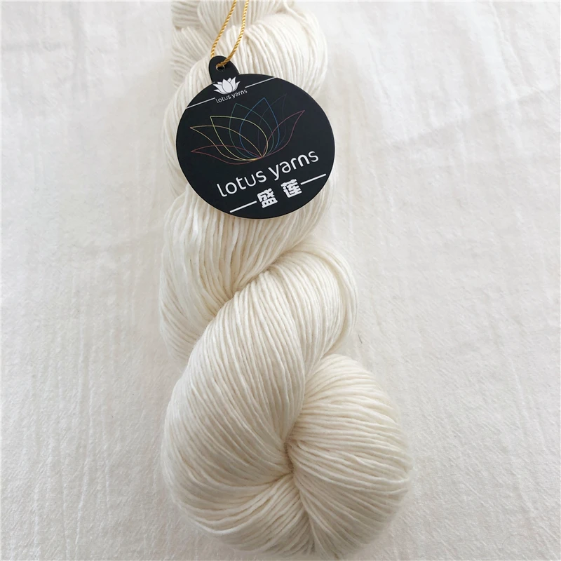 100g Hank 100% Merino Wool Yarn Lace Weight Hand knitting Crochet Soft Yarn Undyed Natural White 1ply 3