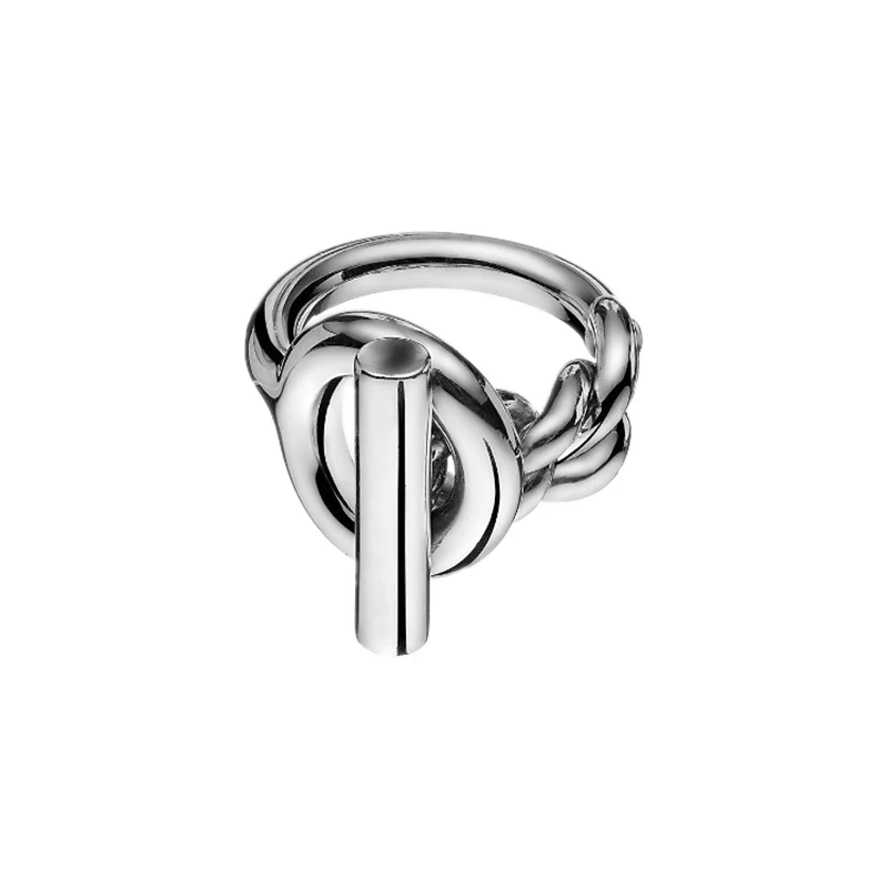 Brass Geo Buckle Chained Rings Punk Style Designer Club Cocktail Party Gown Amazing Gift Trendy Boho Korean Japan | Украшения и